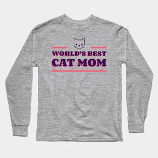 worlds best cat mom Long Sleeve T-Shirt